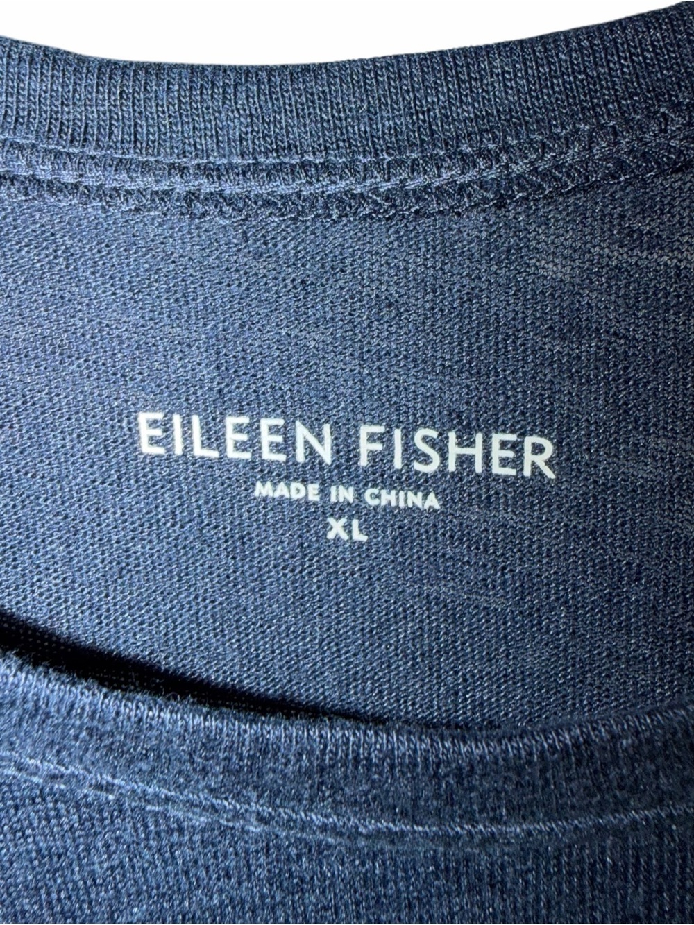 Eileen Fisher Organic Linen Jersey Tank Top Navy Sleeveless Minimalist XL - Picture 9 of 10